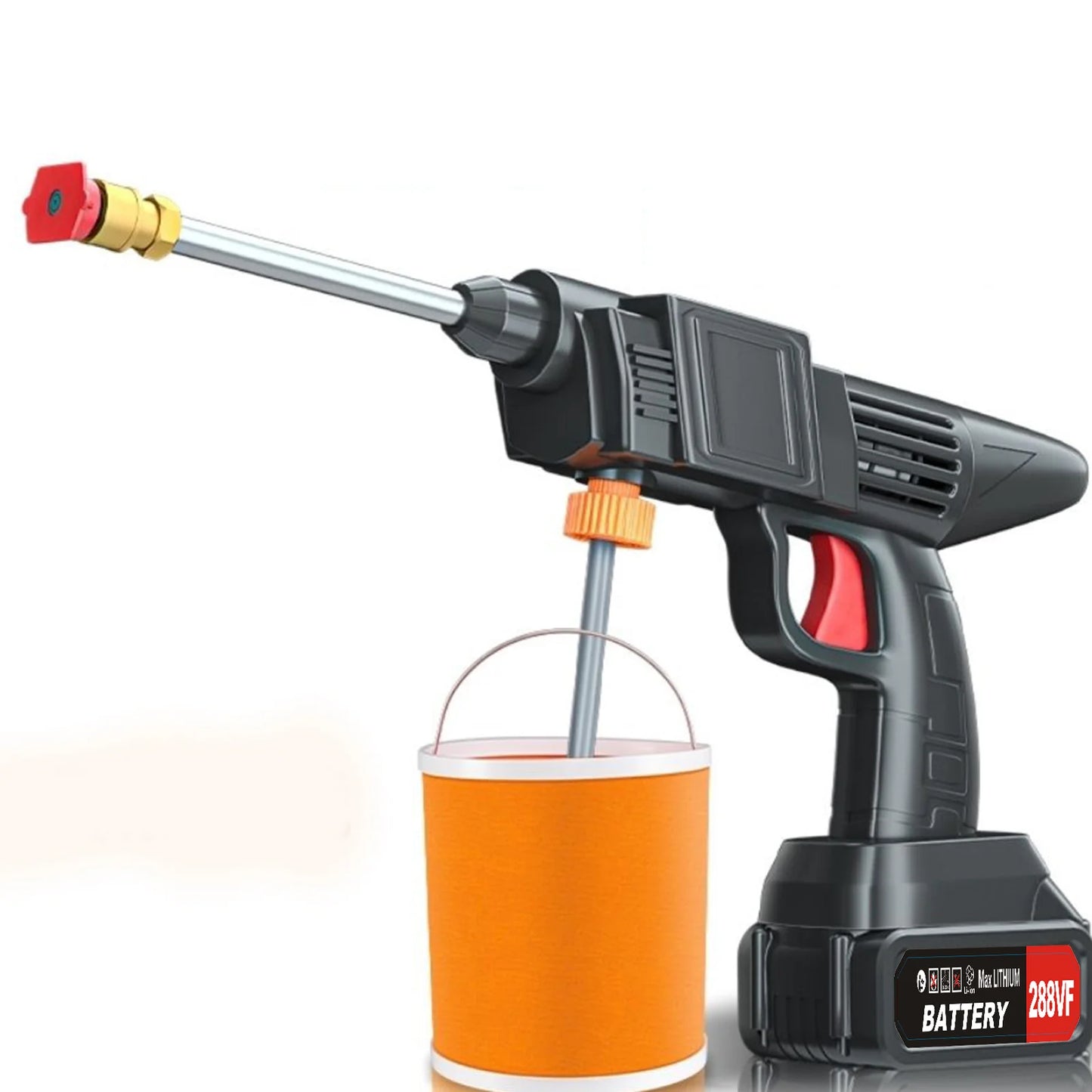 Cordless Pressure Washer Electric High Pressure Power Car Washer Gun 450w Two1200mah Battery and Charger for Car Garden Home