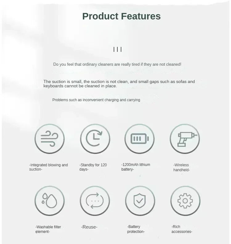 Car Vacuum Cleaner 2900000 Pa 4 In1 Powerful Clean Machine Wireless Blowing Suction Portable Vacuum Cleaner household 2026